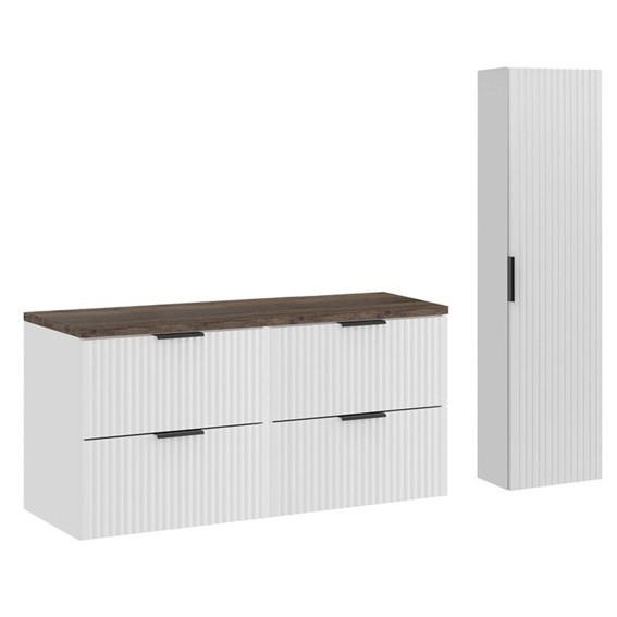 Zestaw Meblowy ADEL 120cm Biały Mat/Dąb Santa Fe Vintage