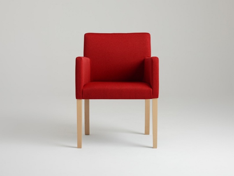 Fotel Wilton Arms 84 60x61x84 Krwista Czerwień/Naturalny