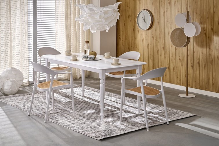 Stół Rozkładany NELSON (160-200)x90 cm Biały