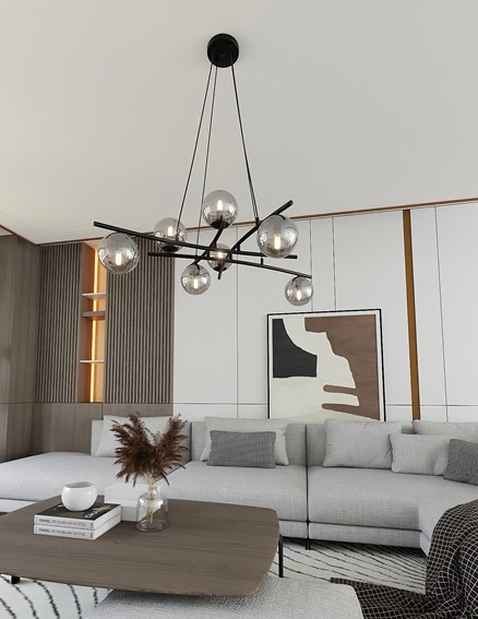 Lampa Wisząca ESSA 8 Czarny/Grafitowy