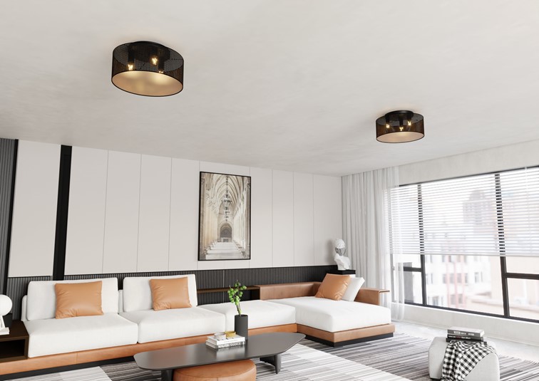 Lampa Wisząca ASTON 3 Czarny/Złoty