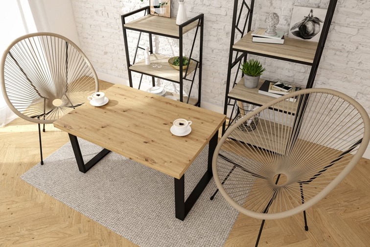 Ława L(B)-FX 67x101 Nogi U Dąb Artisan