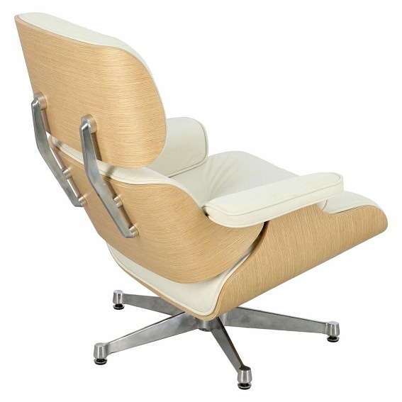 Fotel VIP 54x82x85 Biały/Natural Oak/Srebrna Baza