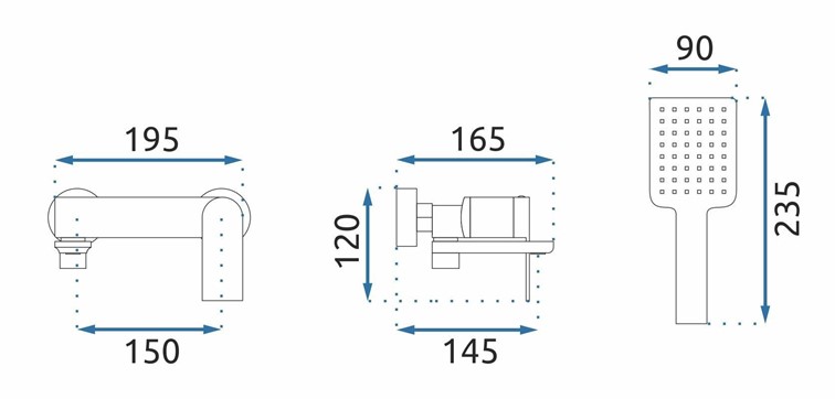 Bateria Wannowa STORM Złoty Szczotkowany