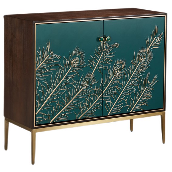 Komoda STILIG ST804 Brązowy/Turkusowy/Złoty