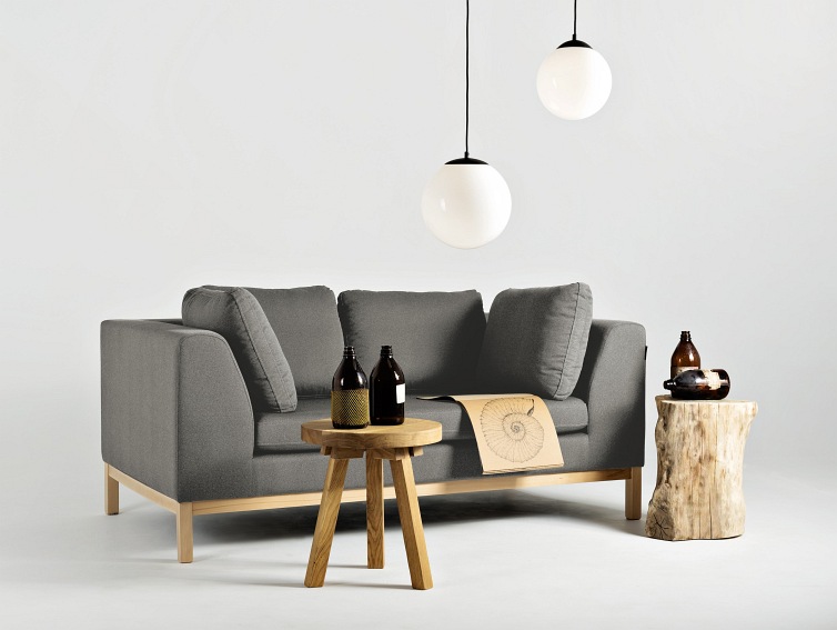 Sofa 2 os. Ambient Wood 171x98x67 Kwarc/Naturalny