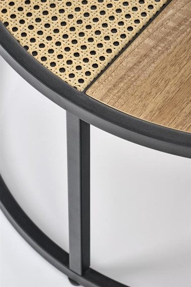 Zestaw 2 Ław GERMINA fi70/fi50 Czarny/Dąb Złoty