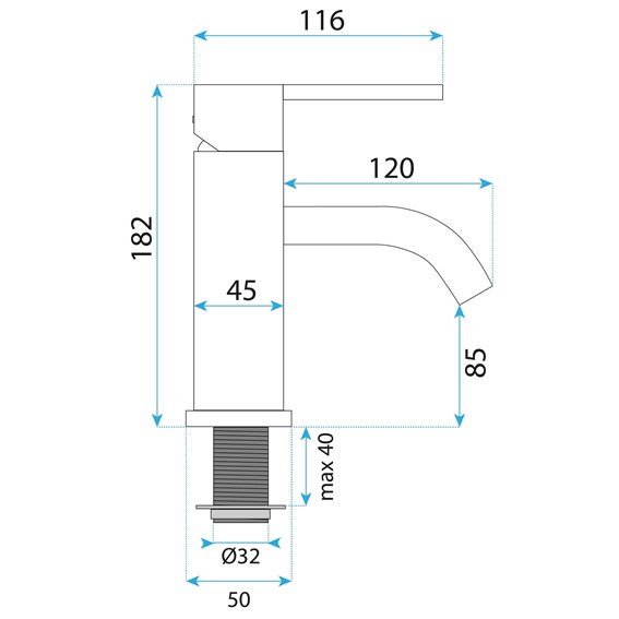 Bateria Umywalkowa Niska FOSTER Złoty Szczotkowany