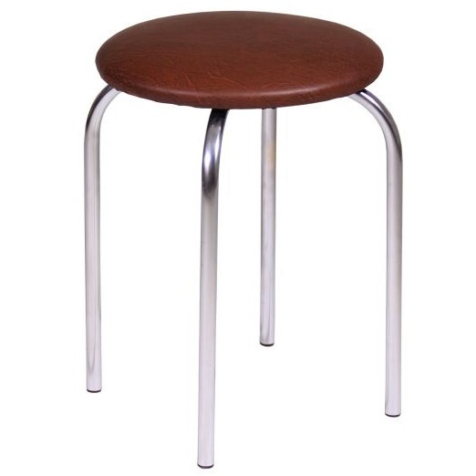 Taboret CHICO 2 Eco Ciemny Brąz/Chrom