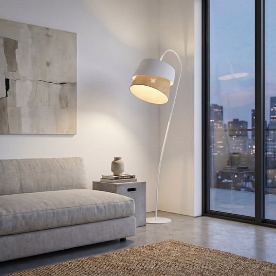 Lampa Podłogowa CANVA LP1 Biały/Naturalny