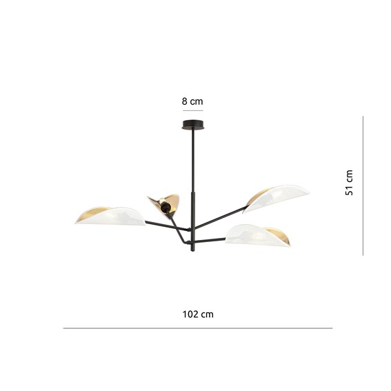 Lampa Wisząca VENE 4 Biały/Złoty