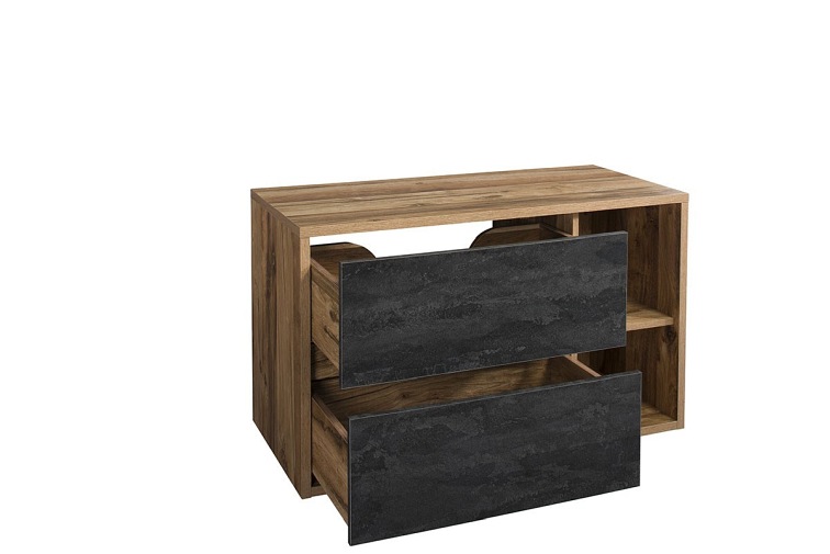 Szafka pod Umywalkę Hampton Concrete 824-100BL 46x100x60 Dąb/Czarny