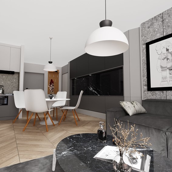 Lampa Wisząca LUNARO 1L Biały/Czarny