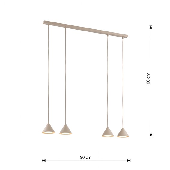 Lampa Wisząca ELIT 4 Beżowy