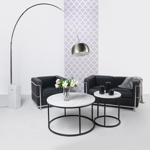 Sofa Dwuosobowa SOFT LC2 Czarna Skóra Naturalna