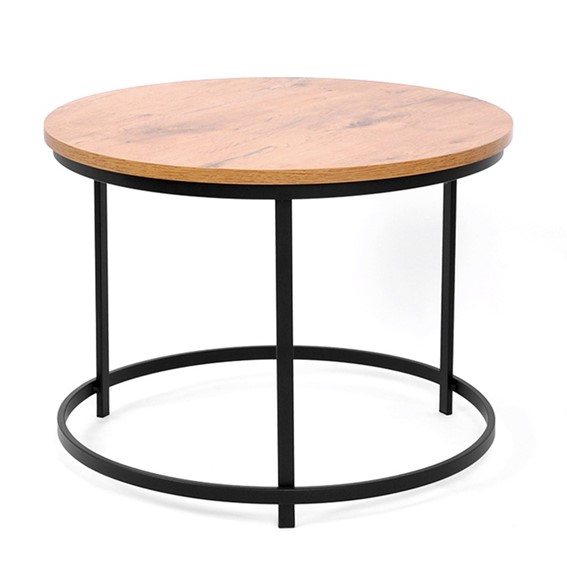 Stolik KAJA HOME KS-28 fi60 Czarny/Dąb