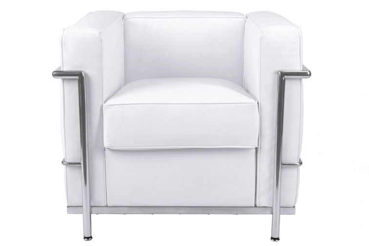 Fotel Kubik 68x75x67 Biała Skóra