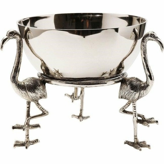 Miska Dekoracyjna Flamingo 36x36x33 Srebrny