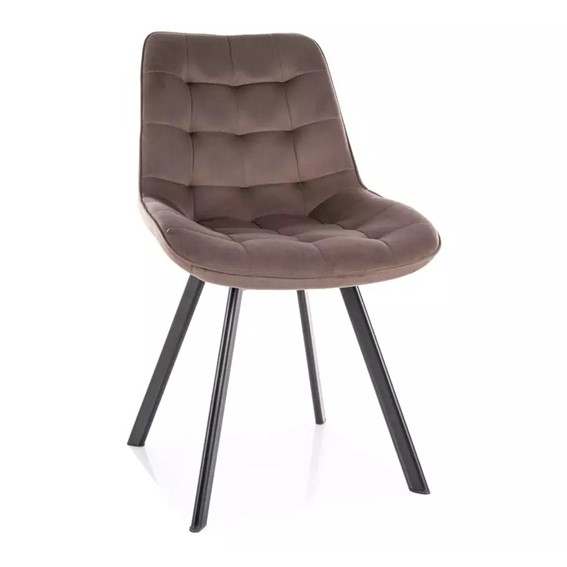 Krzesło MONTI Velvet Cappuccino/Czarny Mat