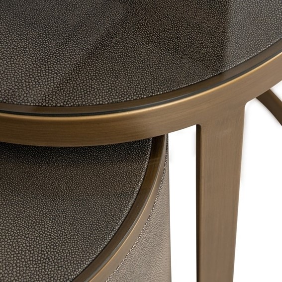 Zestaw Stolików BLOOMVILLE Fi50cm Brąz/Złoty