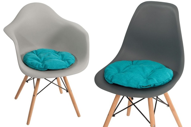 Okrągła Poduszka na Krzesło Ofelia 36cm Turkusowy