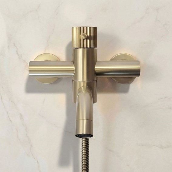 Bateria Wannowa LUNGO STRIPE Złoty Szczotkowany