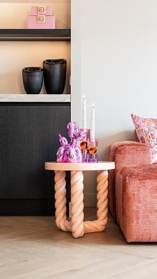 Stolik ROSLY Fi40cm Różowy