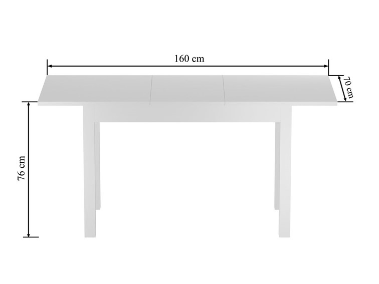 Stół Rozkładany ST2-FX (120-160)x70 Biały