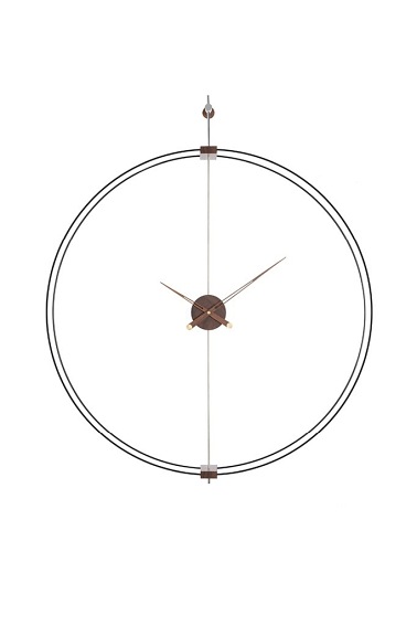 Zegar Ścienny DOBLE RING 14x60x80 Czarny/Brązowy