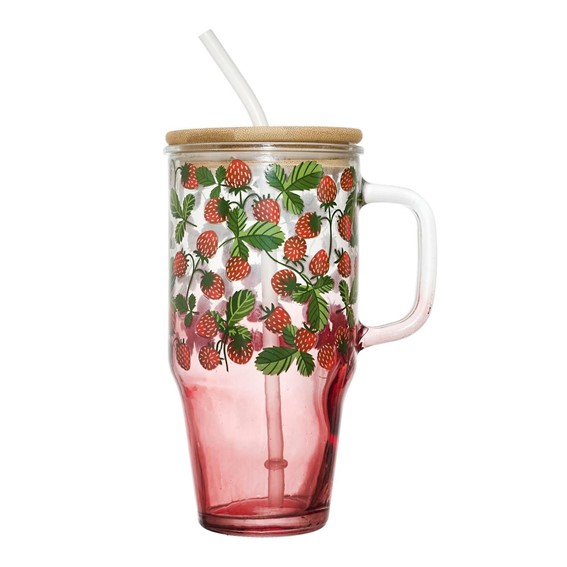 Kubek z Pokrywką i Słomką SOLEO 650 ml Czerwony