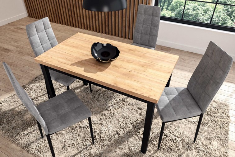 Stół ST23-FX 68x120 Dąb Złoty Craft/Czarny