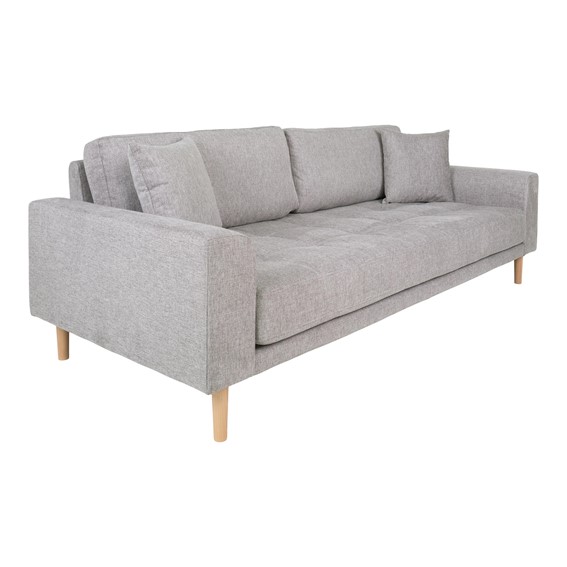 Sofa LIDO Trzyosobowa z Podłokietnikami Szary/Naturalny