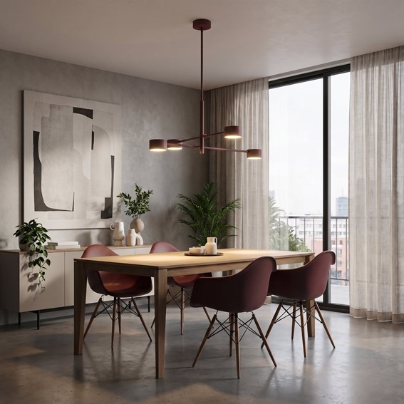 Lampa Sufitowa NATSU 4 Burgundowy