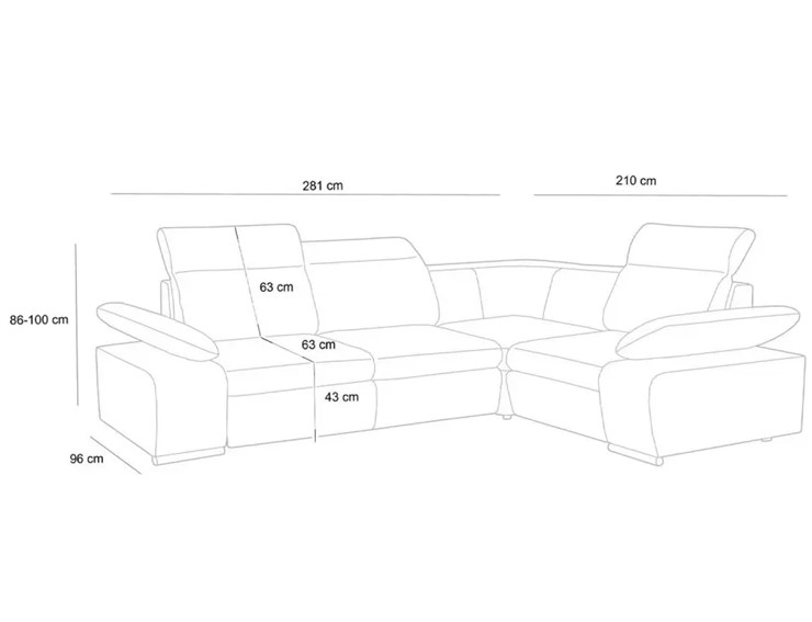 Narożnik CONTINENTAL S Grafit z Funkcją Spania II Grupa Tkanin