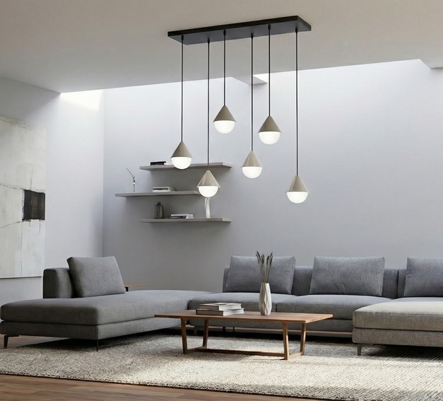 Lampa Wisząca GIRO 6 Czarny/Beżowy