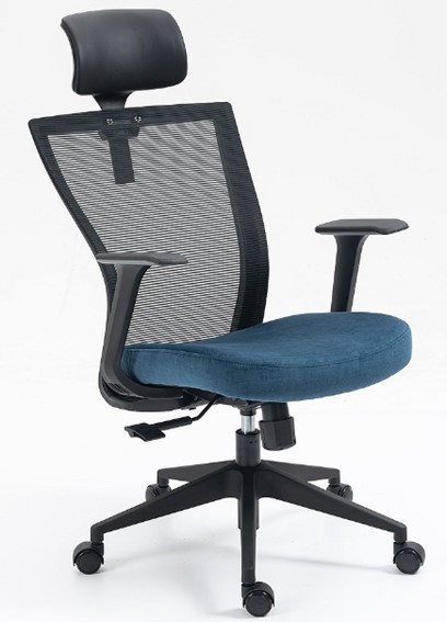 Fotel Obrotowy Q-328H Czarny/Niebieski