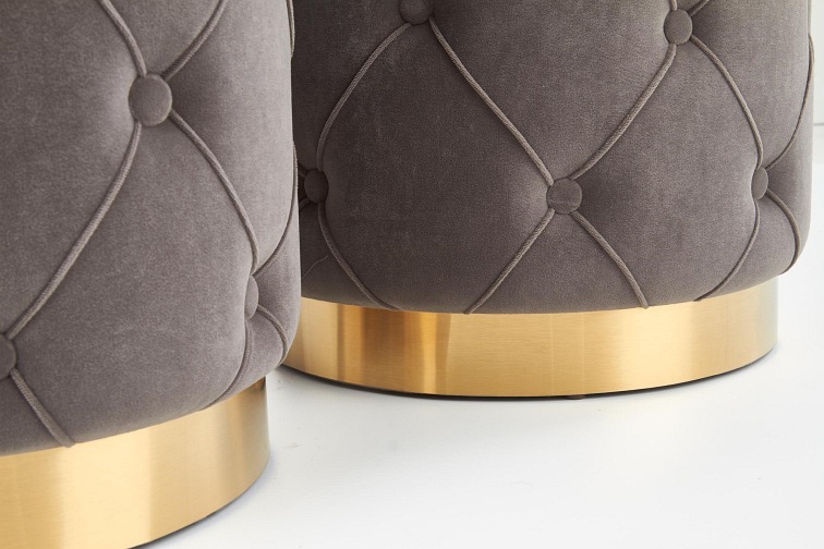 Zestaw Puf POLLY Popiel