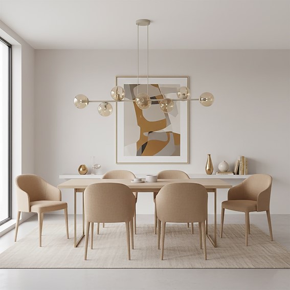 Lampa Wisząca MAGNUS 8 Beżowy/Bursztynowy