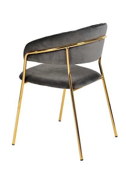 Krzesło MARGO Ciemny Szary/Złoty