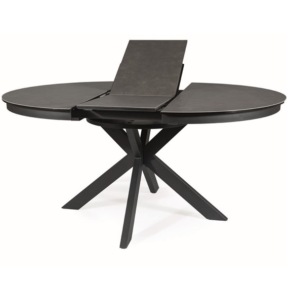 Stół Rozkładany PORTO (120-160)x120 Czarny/Ciemny Szary Efekt Marmuru