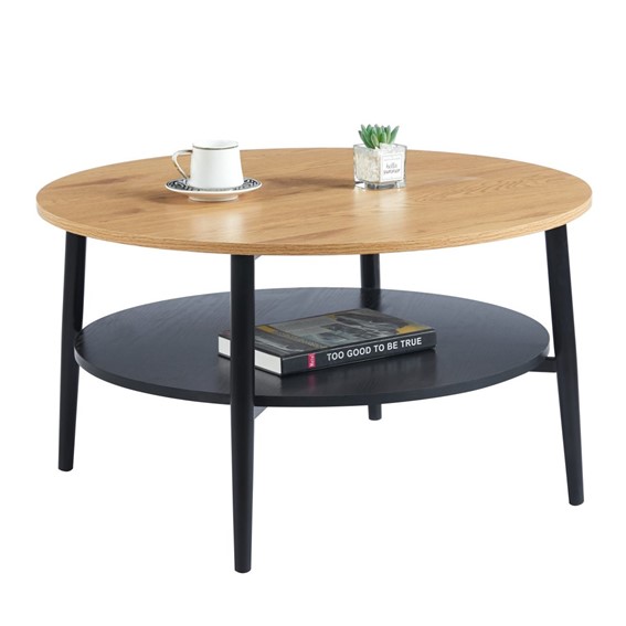 Ława L14-FX fi80 Dąb Naturalny/Czarny