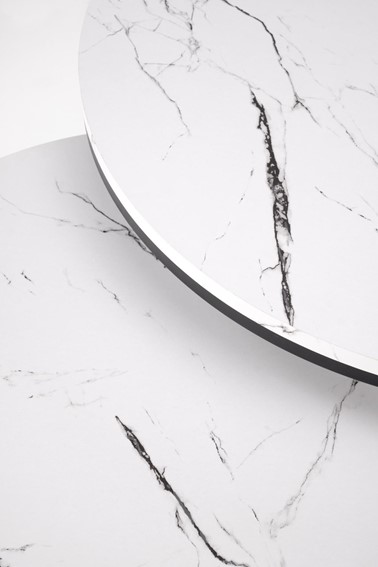 Zestaw 2 Ław JAVA Czarny/Biały Marmur