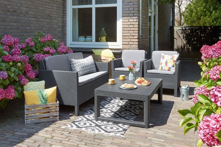 Stół Ogrodowy Lyon 71x116x40(65) Grafit