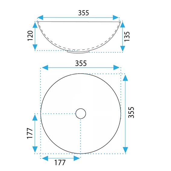 Umywalka Nablatowa STELLA SHINY AIAX Biały