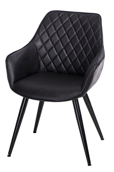 Krzesło Rox Czarne/Czarne Ekoskóra