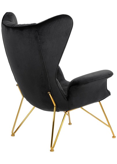 Fotel Shrimp Velvet 83x86x104 Czarny/Złoty