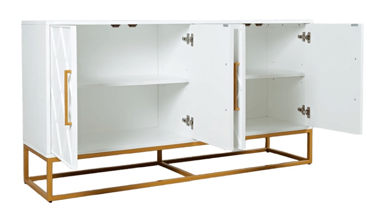 Komoda Avola AV2069-60 152x41 Biały/Złoty