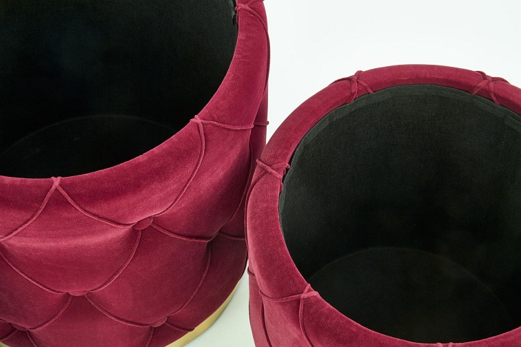 Zestaw Puf POLLY Bordowy