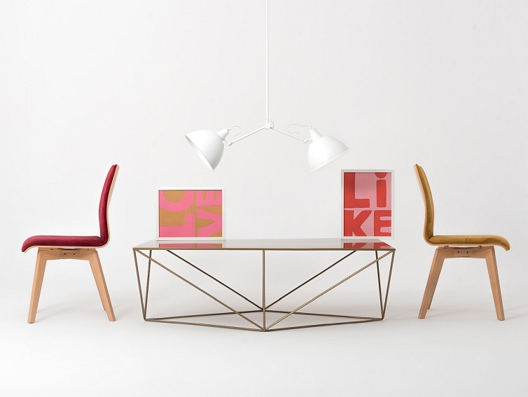 Stół Kawowy Daryl Metal 140x80 Złoty