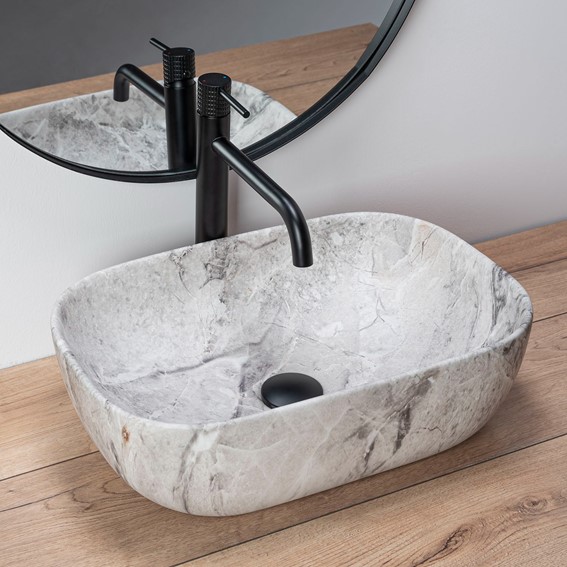 Umywalka Nablatowa LIVIA STONE MATT Szary